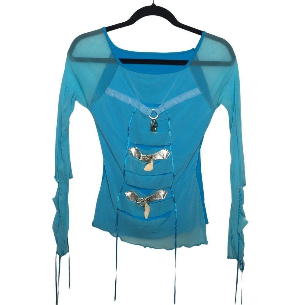 Nylon cutout women shirt